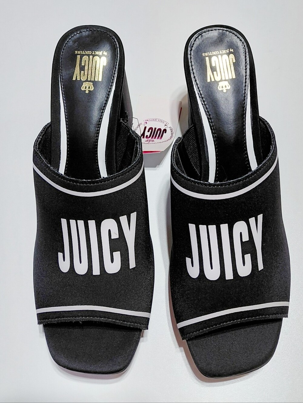 JUICY COUTURE Women's Girly Black and White  Heeled Sandals Size 11